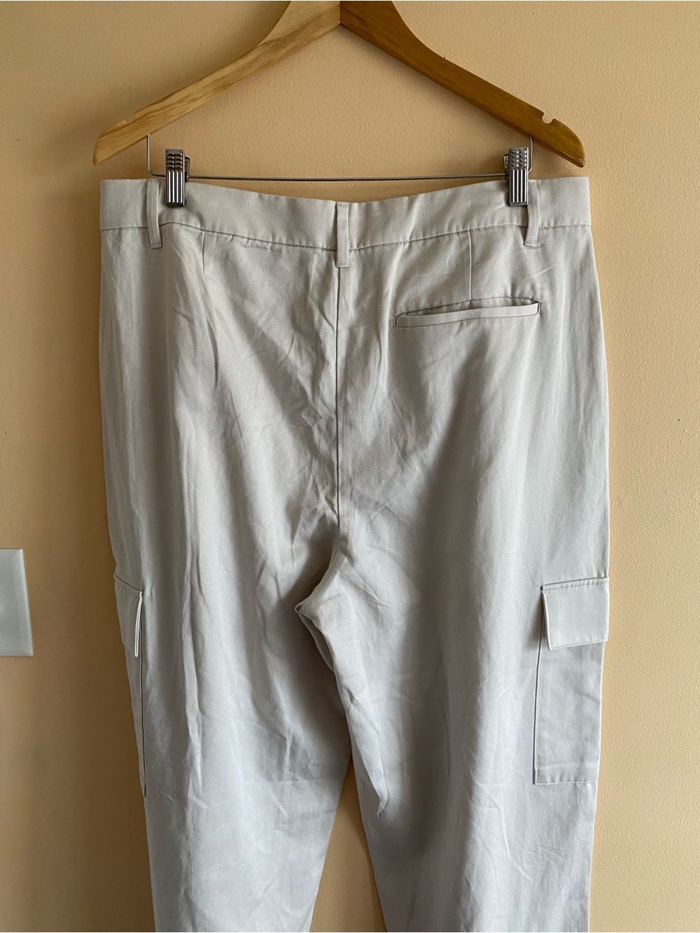 Old Navy Taylor High Rise Straight Cargo Trousers Woman Large Adjustable Waist - Picture 7 of 15